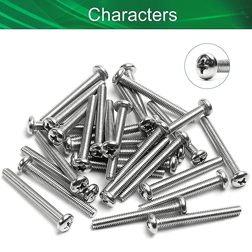 30Pcs M4-0.7 x 35mm Pan Head Phillips Machine Screws - size: M4 x 35mm