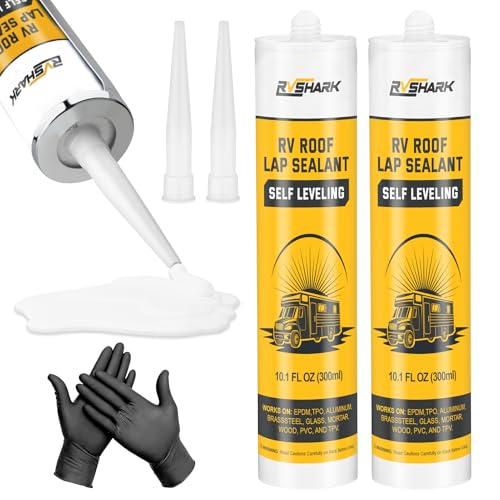 RV Roof Sealant, 2 Pack, Self Leveling Lap Sealant for RV, White