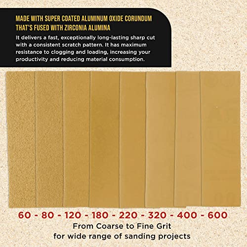 Dura-Gold Micro Hand Sanding Block Kit, 3.5” x 1” Pad, Hook & Loop Backing