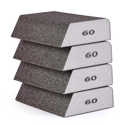 Bates- Sanding Sponge, 8 pcs, 60 Grit, Washable and Reusable, Sandpaper Block, Sanding Blocks for Wood, Sanding Pad, Drywall Sanding Block, Drywall Sanding Sponge - size: 8 Pack, 60 Grit