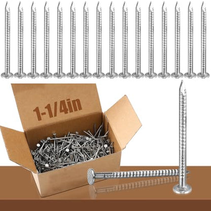 Tandefio 2 Pound Siding Nails 1-1/4 Inch Roofing Tile Slating Nail, Silver - color: Sliver, size: 1-1/4 Inch