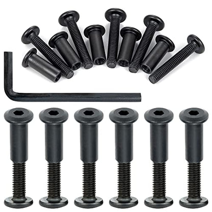40 Sets Black Furniture Connector Bolts M6x35mm Binding Screws for Wood - color: M6x35mm-Black-D