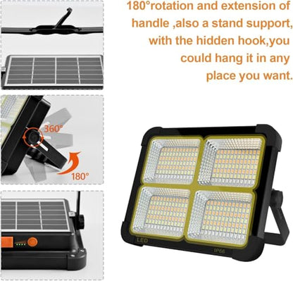 Portable LED Work Solar Light 100W - color: Black