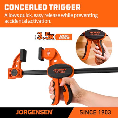 JORGENSEN E-Z Hold 2-Pack 24" 300LBS Load Indicator Woodworking Bar Clamps - size: 24 inch
