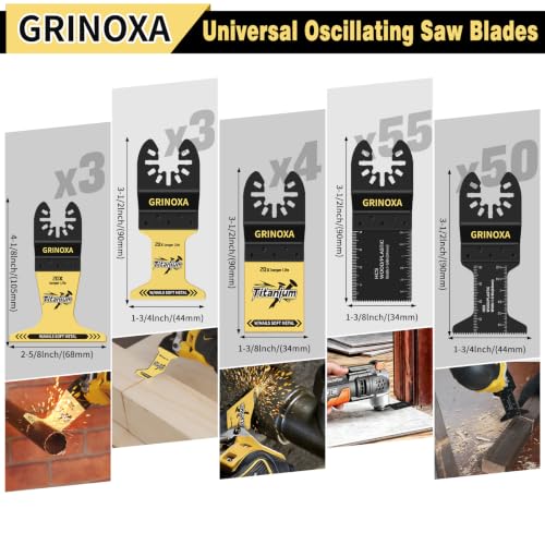 115PCS Multitool Blades Kit, Titanium Metal Multi Tool Blades Cutting Wood - size: 115PCS