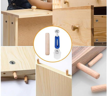 120Pcs Cam Locks for Furniture Assortment Kit, 3 in 1 Eccentric Hardware Wheels,Wood Dowel Pins, Furniture Cam Lock Fasteners Connectors with Multi-Size Nuts,Bolts and Wood Dowel Pins for Repairing