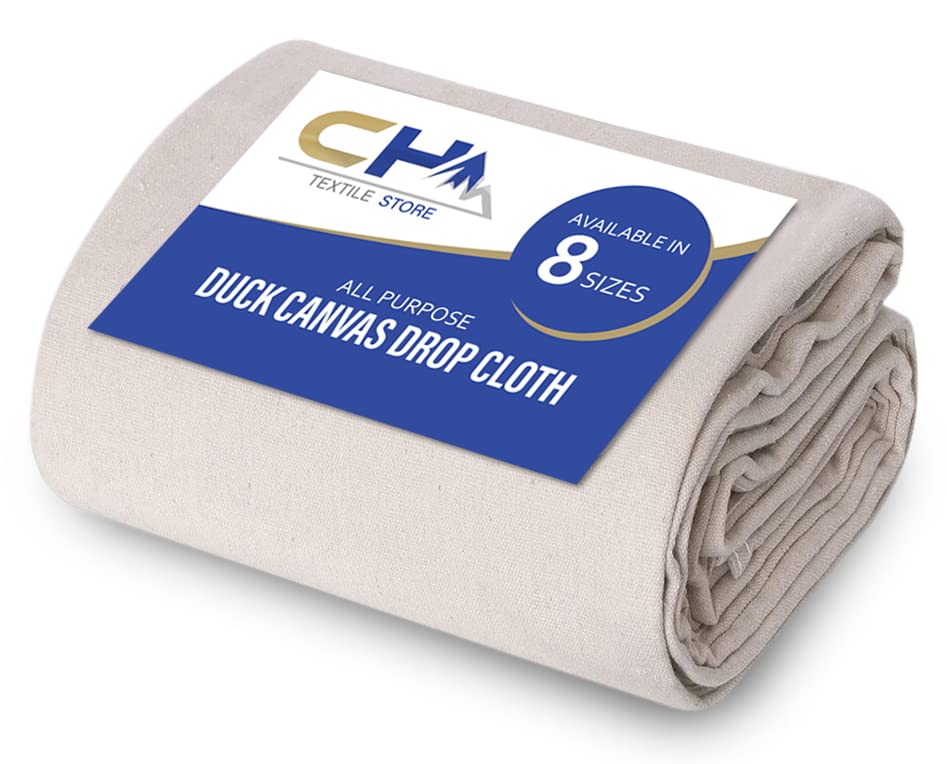 Canvas Painters Drop Cloth (Size 6 x 9 Feet - Pack of 1) - Pure Cotton Paint Drop Cloth for Painting, Curtains, Furniture & Floor Protection - All Purpose Thick Canvas tarp with Double Stitched Edges - size: 6' x 9' - Pack of 1