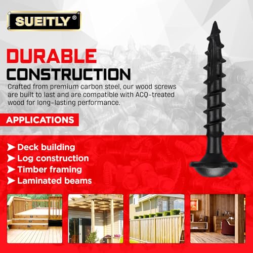 Pocket Hole Screws #8 x 1, 120 PCS Black Square Drive Wood Screws, Self Tapping Screws for Woodworking - size: #8 x 1"