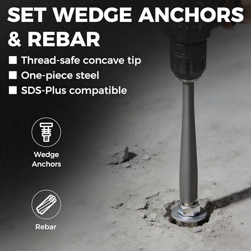 SDS Plus Anchor Setting Tool – Hammer Drill Attachment for Installing Wedge Anchors - style: Wedge Anchor Setter