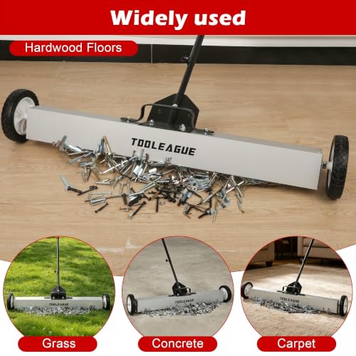 36" Rolling Magnetic Sweeper with Wheels, 55LB, 3Pcs Magnet Sweeper Set - size: 36-inch（55LBS)
