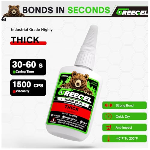 Liquid Thick Super Glue 2 Oz + 3g Gel Glue for Large Gaps, Clear CA - color: Thick Viscosity, size: 2 oz