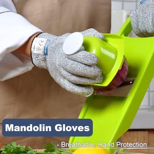Dowellife Cut Resistant Gloves Food Grade Level 5 Protection, Safety Kitchen Cuts Gloves for Oyster Shucking, Fish Fillet Processing, Mandolin Slicing, Meat Cutting and Wood Carving. (Large-3 Pairs) - size: Large (Pack of 3), style: Original