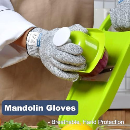 Dowellife Cut Resistant Gloves Food Grade Level 5 Protection, Safety Kitchen Cuts Gloves for Oyster Shucking, Fish Fillet Processing, Mandolin Slicing, Meat Cutting and Wood Carving. (Large-3 Pairs) - size: Large (Pack of 3), style: Original