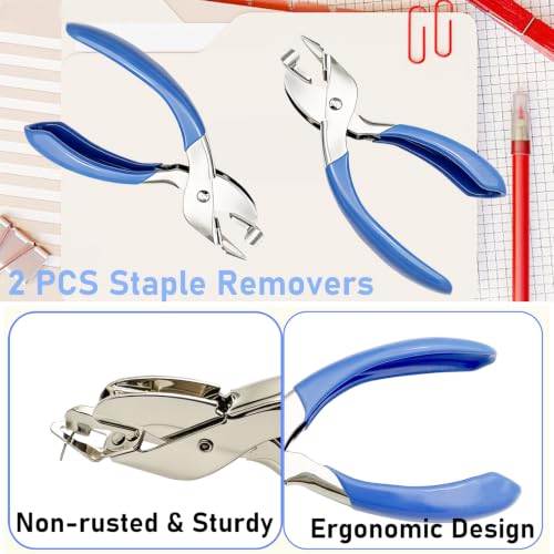 2PCS Staple Remover Staple Puller Remover for Home School Office,Quick and Comfort (Blue) - color: Blue