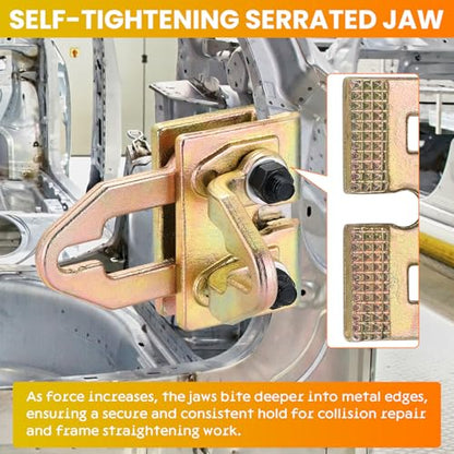 Auto Body Frame Puller, Right Angle 2-Way Self-Tightening Panel Clamp