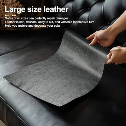 TIANLDD Leather Repair Tape,16 x 80 Inches Self Adhesive Leather Repair Patch，Leather Repair Kit for Furniture，Couches,Car Seats,Cabinets,Handbags(Brown-Litchi Grain) - color: Brown-Litchi Grain, size: 16" x 80"