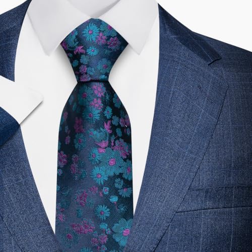 joy alice Tie For Men 6 PCS Necktie Woven Jacquard Neck Ties Set Neck Ties - color: Flower Brown Burgundy Striped Beige