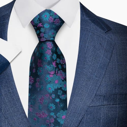 joy alice Tie For Men 6 PCS Necktie Woven Jacquard Neck Ties Set Neck Ties - color: Flower Brown Burgundy Striped Beige