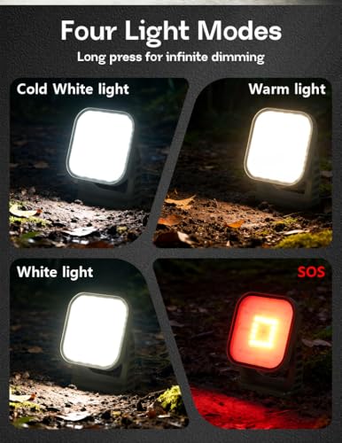 Portable LED Work Light, 12000mAh Rechargeable Flood Light for Job Site, 3500Lumens, 4 Modes, IP65 Waterproof, Magnetic Work Lights with 1/4 Screw Adapter Base