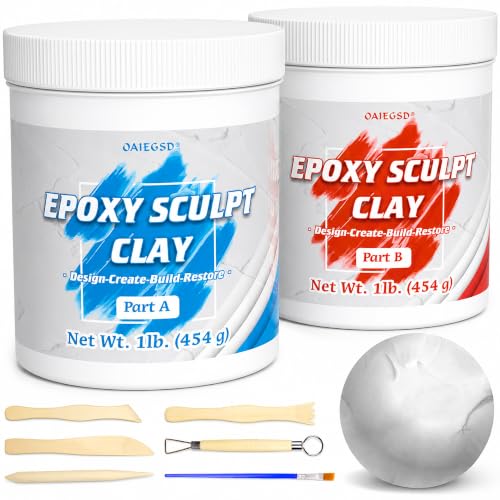 2 lb White Epoxy Putty Sculpt Clay, 2 Part Self Hardening Modeling Clay - size: 2 Pound
