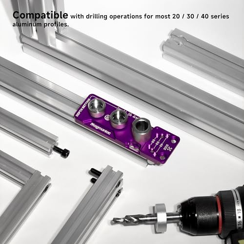 Upgrade Aluminum Profile Drill Guide Access Hole Drill Jig Step Drills - color: Purple-black