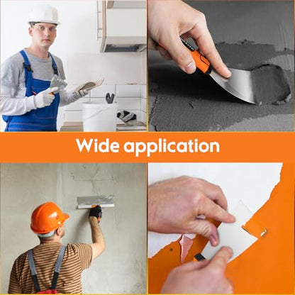 Matework 8Pcs Drywall Tools & Putty Knife Set with Hammer End, Mud Pan - color: 8 Pc