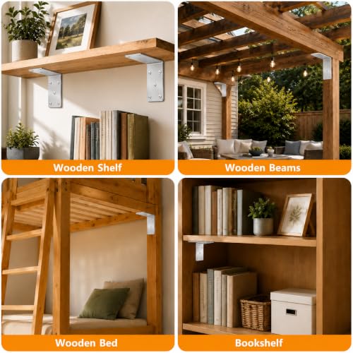 5" x 5" x 2.5" Heavy Duty L Brackets, 90 Degree Metal Angle Brackets, 8 Pcs - size: 5" x 5" x 2.5" (8 Pcs)
