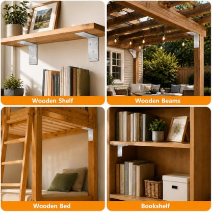 5" x 5" x 2.5" Heavy Duty L Brackets, 90 Degree Metal Angle Brackets, 8 Pcs - size: 5" x 5" x 2.5" (8 Pcs)
