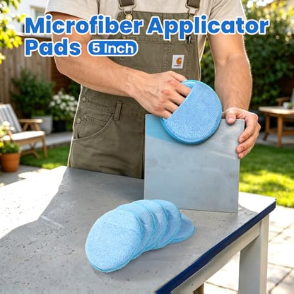 6 PCS Microfiber Wax Applicator Pad 5 inch, Foam Car Applicator Pad for Car Cleaning and Fine Polishing - size: 5 Inch 6 PCS
