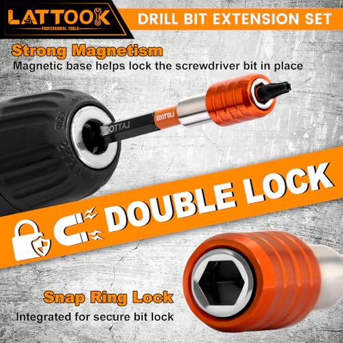 4-Pieces Drill Bit Extension Set (2-3/8", 4", 6", 12'' Long)