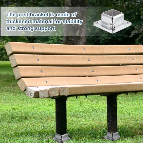 uxcell 2Pcs Square Post Base for 1x1 Posts Fittings, 3-5mm T Aluminum Alloy