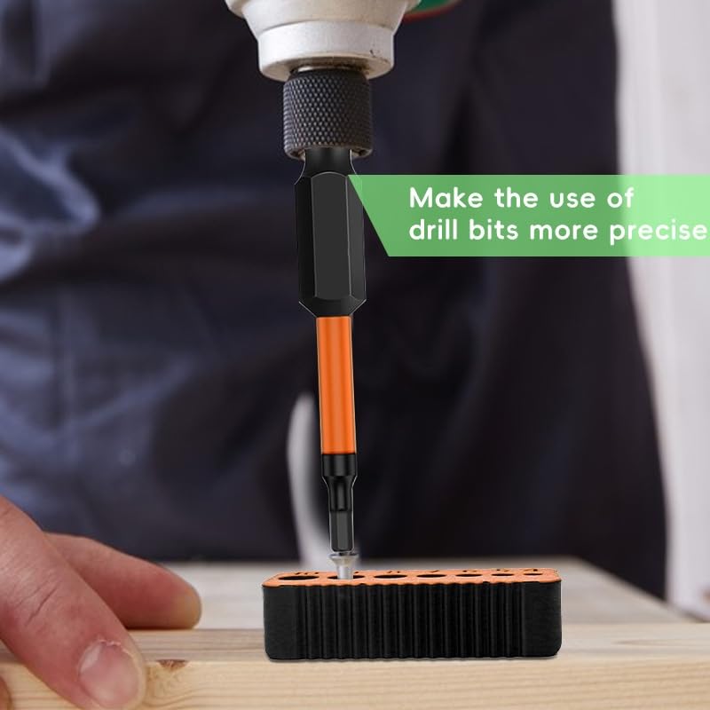 Drill Bit Guide, Simple Portable Reusable Plastic Metric Precision Tool for Woodworking, Yellow