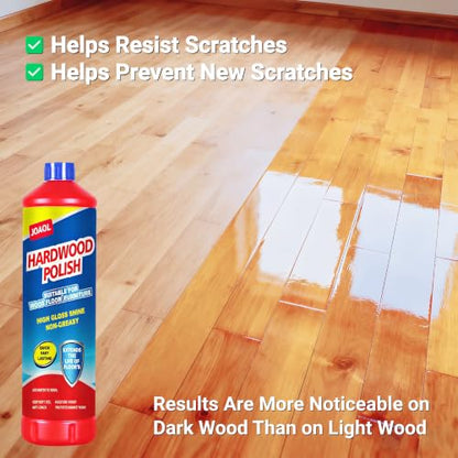 JOAOL Wood Floor Restorer & Polish–High Gloss Shine, Helps Repair Fine Scratches, Durable Protective Finish, Non-Slip, Non-Greasy, Moisture&Dust Resistant for Hardwood, Laminate Floors&Wood Furniture