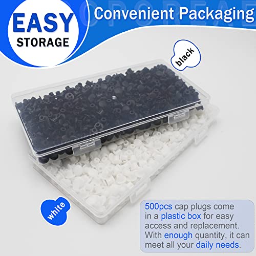 500Pcs 3/16" Plastic White Hole Plugs, Screw Hole Covers - color: White, size: 500pcs*0.19"(5mm)