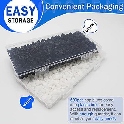 500Pcs 3/16" Plastic White Hole Plugs, Screw Hole Covers - color: White, size: 500pcs*0.19"(5mm)