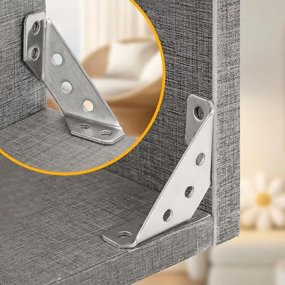 25 PCS Universal Stainless Steel Furniture Corner Connector Bracket
