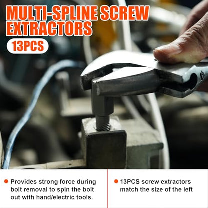 Damaged Screw Extractor Set 55 Pcs,Left Handed Drill Bit Screw Extractor - size: 55PCS