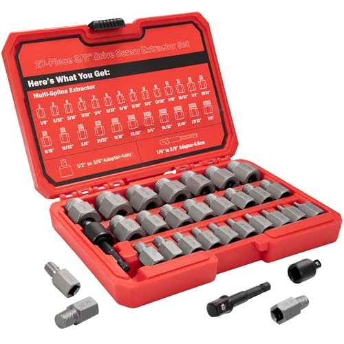 27Pcs Screw Extractor Set Hex Head Multi-Spline Easy Out - size: 27Pcs