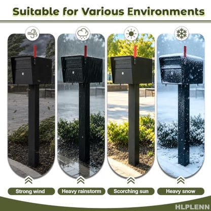 53" Galvanized Steel Mailbox Post, Rustproof 4x4 In-Ground Mount
