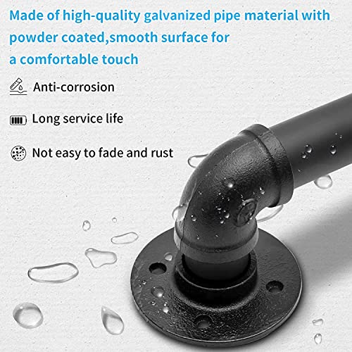 Wall Handrail 13FT/400CM,Pipe Staircase Handrail - size: 13 Feet