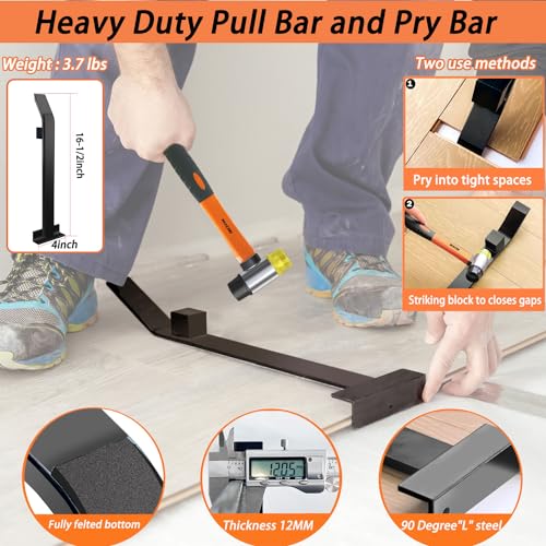 NAACOO Laminate Flooring Tools,6in1 Heavy Floor Install Kit for Vinyl Plank - size: 6 in 1 Flooring Tools