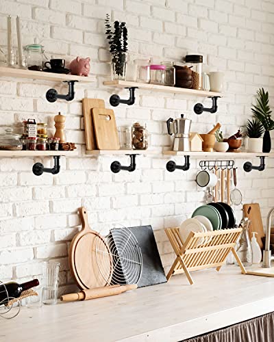 MUZIK 24Pc 7"×4" L Pipe Shelf Bracket, Heavy Duty Wall Mount, DIY Shelving - size: 7*4 Inch, style: 24 Pack