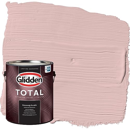 Glidden Total Exterior Paint & Primer All-in-One, Strawflower/Red, Flat, 1 Gallon - color: Strawflower, size: 128 Fl Oz (Pack of 1)