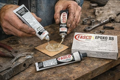 Fasco Epoxo-88 | 6min Set Epoxy Paste Adhesive Glue White 7oz Tube kit
