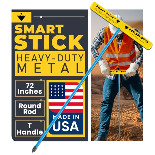 T&T Tools 72-Inch Smart Stick Metal Soil Probe – 3/8" Round Rod - 1 Pack - size: 72 Inch