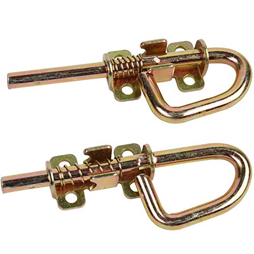 Spring Barrel Bolts - Loop Style Door Latch Hardware Lock Barrel Bolt Gate Latches for Shed,Gates,Doors,Garden,Wooden Window,Fence,Playhouse,Chicken coop,include Screws|1 Pair