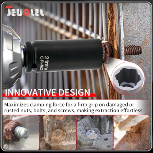 3PCS Twist Lug Nut Socket Set, 1/2" Drive Bolt Nut Extractor Tool - color: 3pcs Wheel Lug Nut Extractor 1/2 Inch Drive