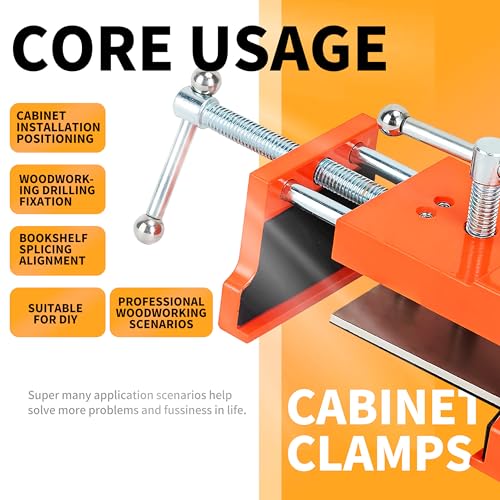 Cabinet clamp 2 Pcs - Cabinet panel frame alignment tool and mounting, with guide holes and three adhesive protective pads. - size: 2pcs