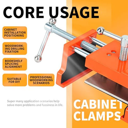 Cabinet clamp 2 Pcs - Cabinet panel frame alignment tool and mounting, with guide holes and three adhesive protective pads. - size: 2pcs