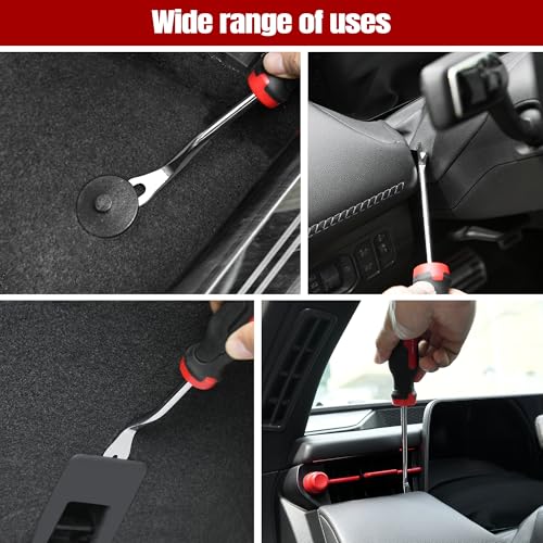 TOOLEAGUE 6Pcs Auto Upholstery Trim Panel Removal Tool Set - size: 6Pcs Short Auto Clip Removal Tool